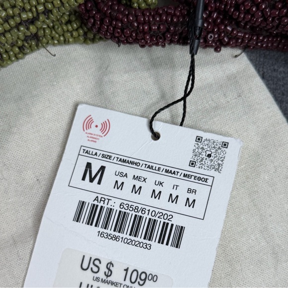 NWT Zara Woman Accessories Beaded BAG WITH EMBROIDERED DETAILS - Picture 8 of 10